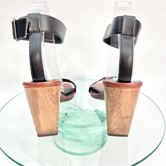 42 Gold Lina Chinese Laundry Ankle Strap Sandal Heels Leather Animal Print - Picture 6 of 11